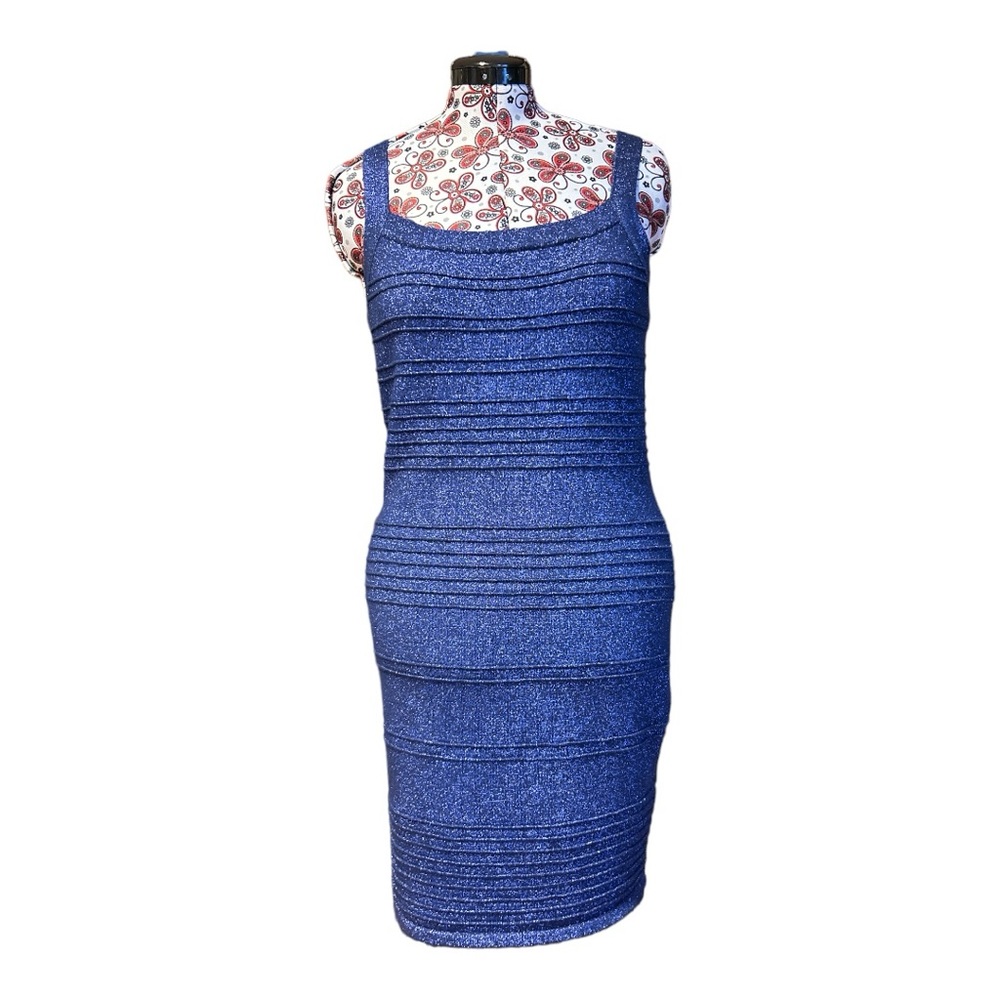 Forever 21 Plus Blue Sparkle Bodycon Dress 1X